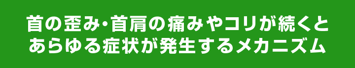 首の歪み・首肩の痛みやコリが続くとあらゆる症状が発生するメカニズム